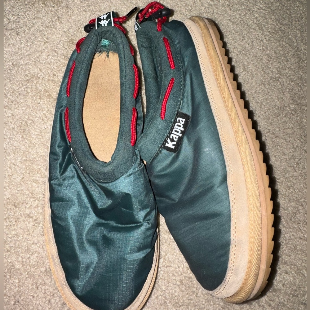 Kappa Men's Green and Red Slip-On Sneakers